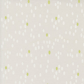 Printed Cotton Poplin - Olive You - Drops - Fog