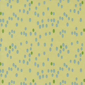 Printed Cotton Poplin - Olive You - Drops - Light Lime