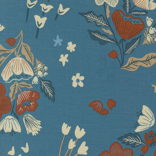 Printed Cotton Poplin - Folk and Lore - Lake Floral