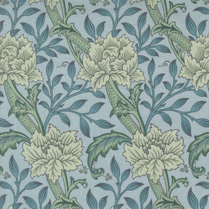 Printed Cotton Poplin - Morris Manor - Undergrowth - Sky