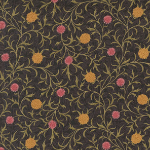Printed Cotton Poplin - Morris Manor - Rosette - Ebony
