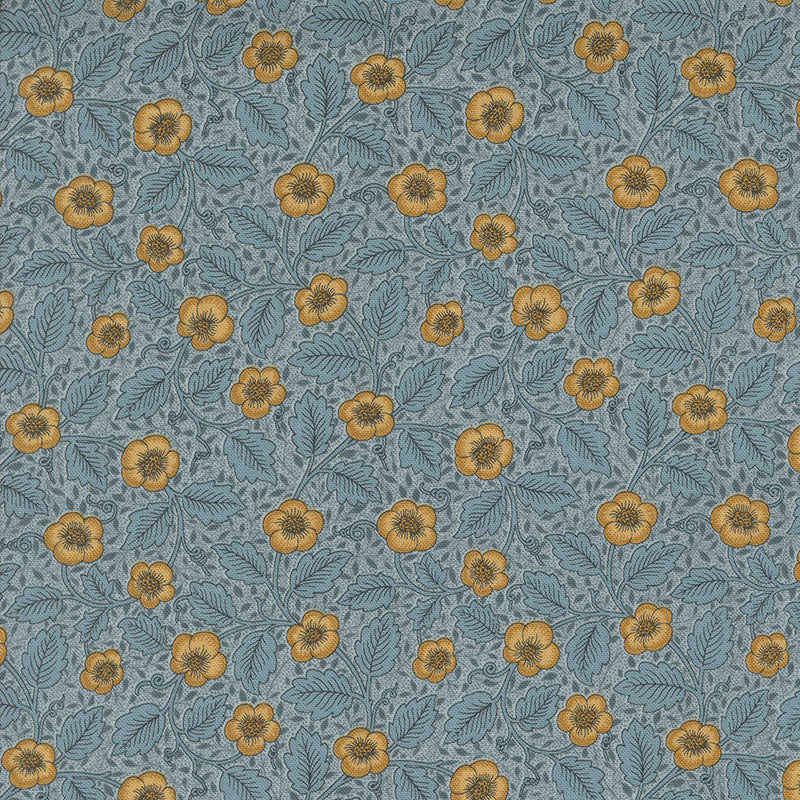 Printed Cotton Poplin - Morris Manor - Bush - Sky