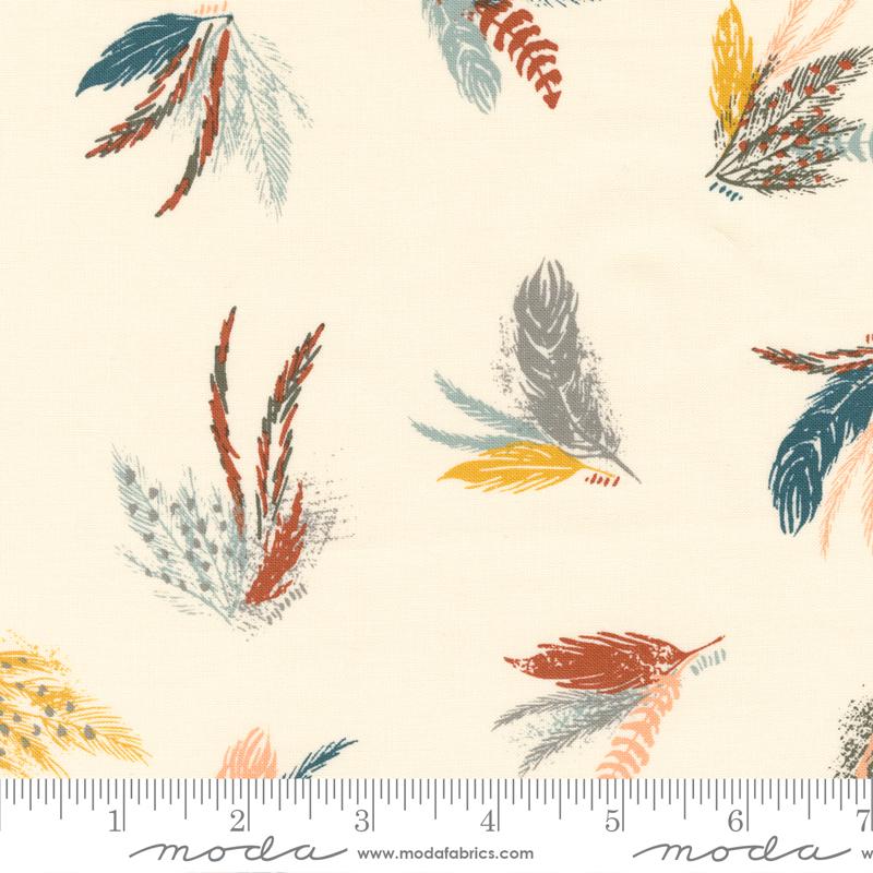 Printed Cotton Poplin - Woodland Wildflowers - Feather - Cream
