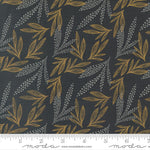 Printed Cotton Poplin - Woodland Wildflowers - Leaves - Charcoal