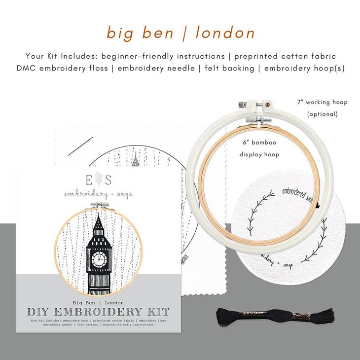 Embroidery and Sage - Kit - Big Ben