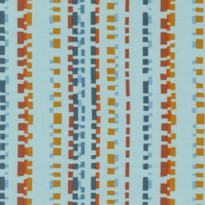 Printed Cotton Poplin - Folk and Lore - Mist Cuboid