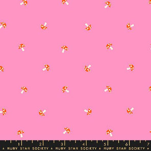 Printed Cotton Poplin - Carousel by Ruby Star - Flamingo Mushroom