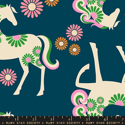 Lightweight Cotton Canvas - Carousel by Ruby Star - Light Galaxy