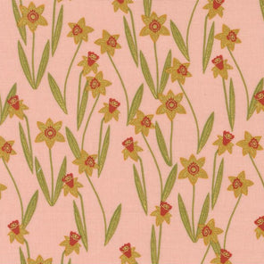 Printed Cotton Poplin - Bee Garden - Daffodils - Rose