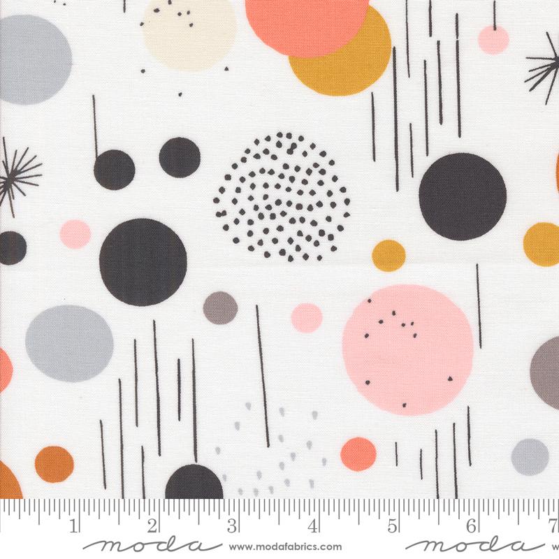 Printed Cotton Poplin -  Simply Cozy - Playful Modern Dots - White