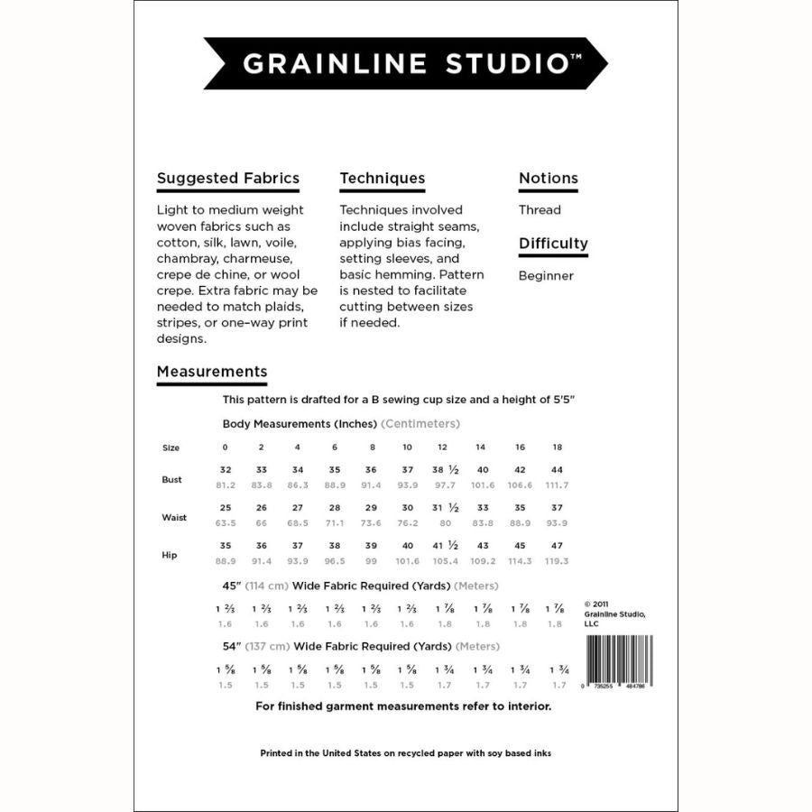 Grainline Studio - Scout Top - Sizes 0-32