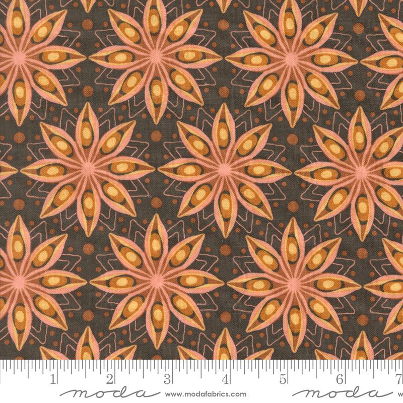 Printed Cotton Poplin- Acorn Hollow - Kaleidoscope Flower in Soil