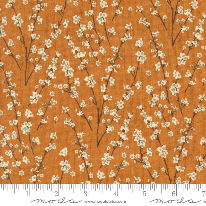 Printed Cotton Poplin- Acorn Hollow - Branch Flower in Yam