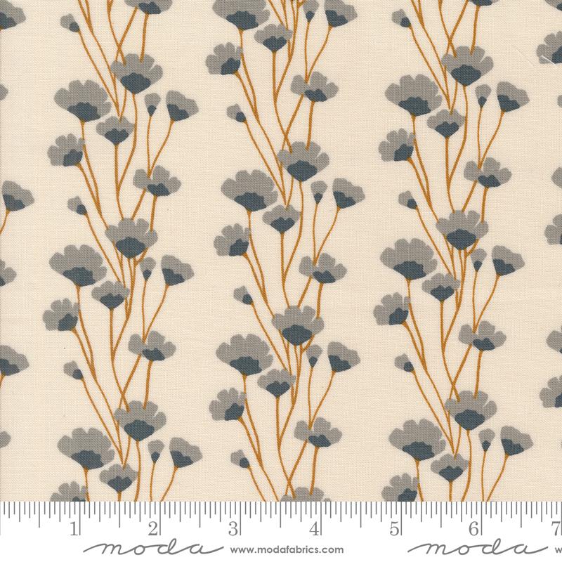 Printed Cotton Poplin - Rainier - Flower Chain - Eggshell