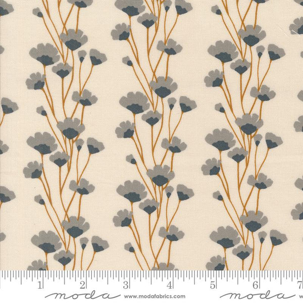Printed Cotton Poplin - Rainier - Flower Chain - Eggshell