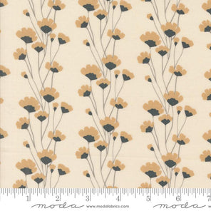 Printed Cotton Poplin - Rainier - Flower Chain - Tan