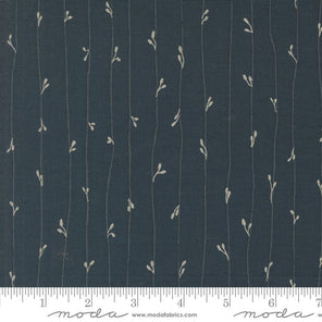 Printed Cotton Poplin - Rainier - Budding Stripes - Deep Sea