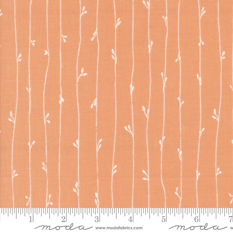 Printed Cotton Poplin - Rainier - Budding Stripes - Peach