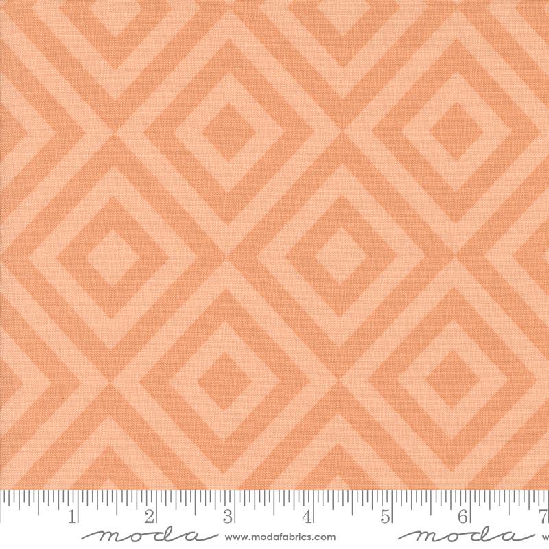Printed Cotton Poplin - Rainier - Geometric - Peach