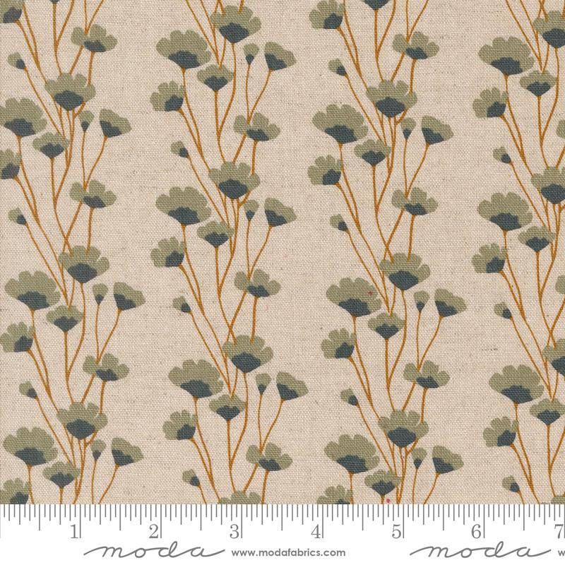 Printed Cotton Poplin - Rainier - Flower Chain - Eggshell