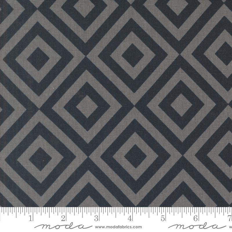 Printed Cotton Poplin - Rainier - Geometric - Deep Sea