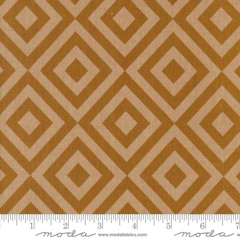 Printed Cotton Poplin - Rainier - Geometric - Caramel