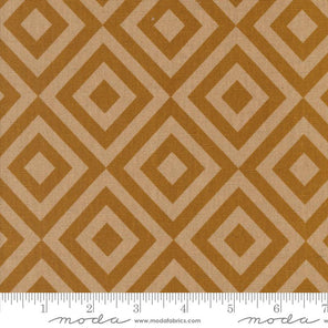 Printed Cotton Poplin - Rainier - Geometric - Caramel