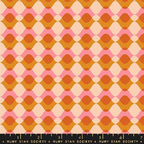 Printed Cotton Poplin - Geometry by Ruby Star - Ripple Sorbet