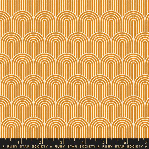 Printed Cotton Poplin - Geometry by Ruby Star - Arches Turmeric