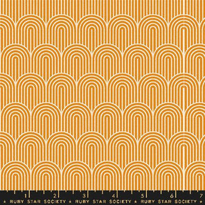 Printed Cotton Poplin - Geometry by Ruby Star - Arches Turmeric
