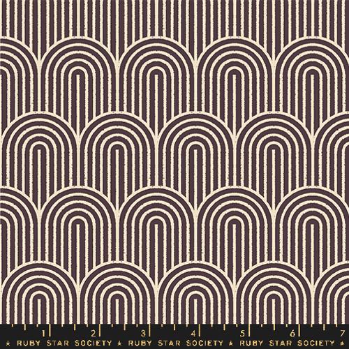 Printed Lightweight Canvas - Geometry by Ruby Star - Arches Eggplant