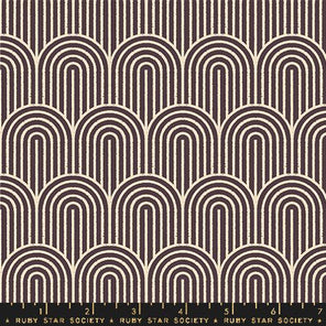 Printed Lightweight Canvas - Geometry by Ruby Star - Arches Eggplant