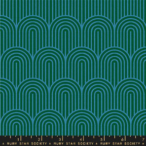 Printed Lightweight Canvas - Geometry by Ruby Star - Arches Jade