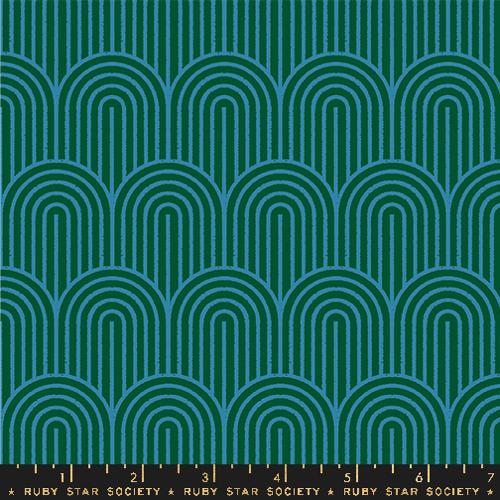 Printed Lightweight Canvas - Geometry by Ruby Star - Arches Jade