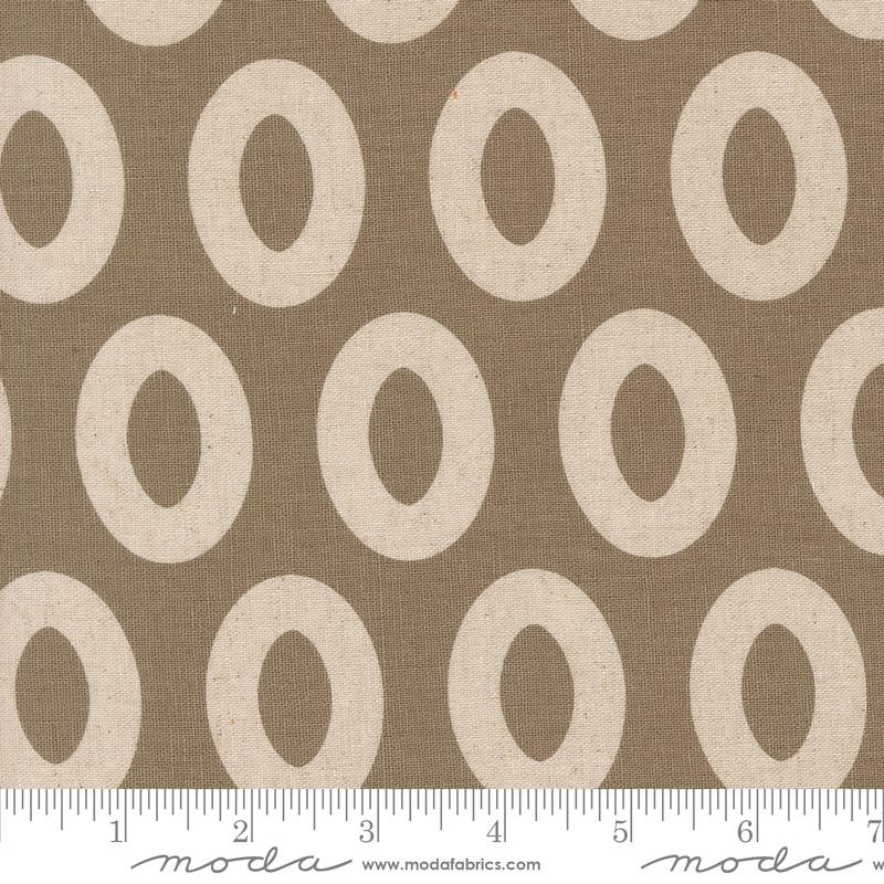 Printed Cotton Linen Mix - Urban Whisper - Loop Geometric Dots - Graphite