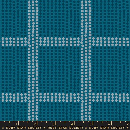 Printed Cotton Poplin - Ruby Star - Reimagined Landscapes - Grid, Galaxy