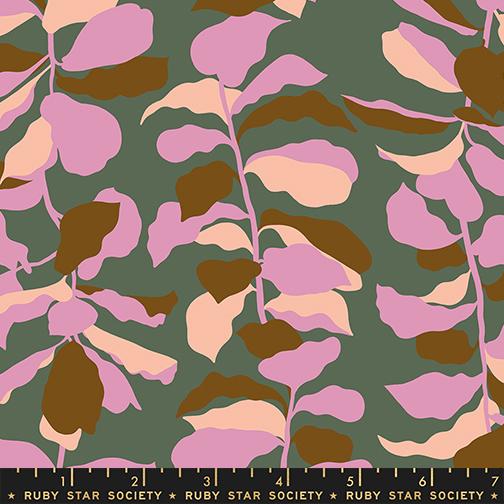 Printed Cotton Poplin - Ruby Star - Calathea - Creeper, Seaweed