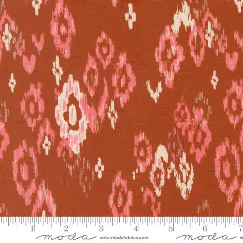 Printed Cotton Poplin - Boho Haven - Ikat - Spice