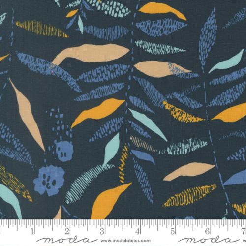 Printed Cotton Poplin - Boho Haven - Breeze - Deep Sea