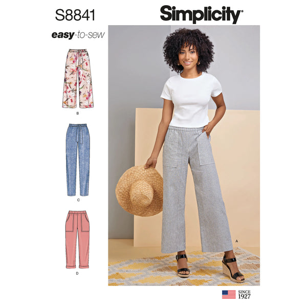 Simplicity 8841 - Misses' Wide or Slim-Leg Pull-On Pants