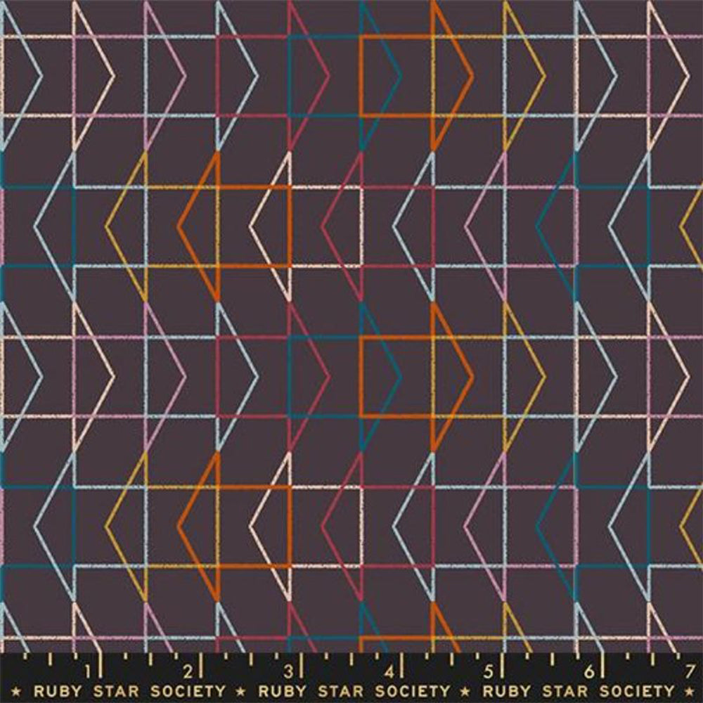 Printed Cotton Poplin - Rashida Coleman-Hale - To and Fro - Which Way - Eggplant