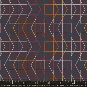 Printed Cotton Poplin - Rashida Coleman-Hale - To and Fro - Which Way - Eggplant