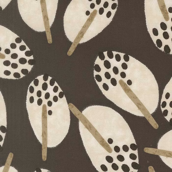 Printed Cotton Poplin - Zen Chic Mira - Stillness - Charcoal