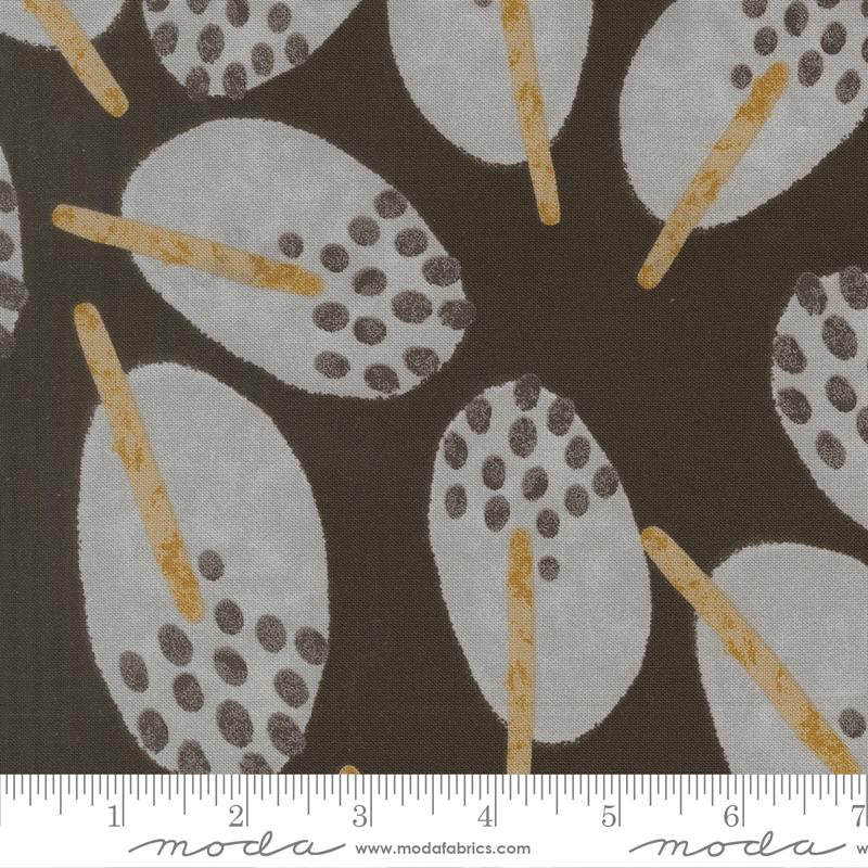 Printed Cotton Poplin - Mira - Stillness - Onyx