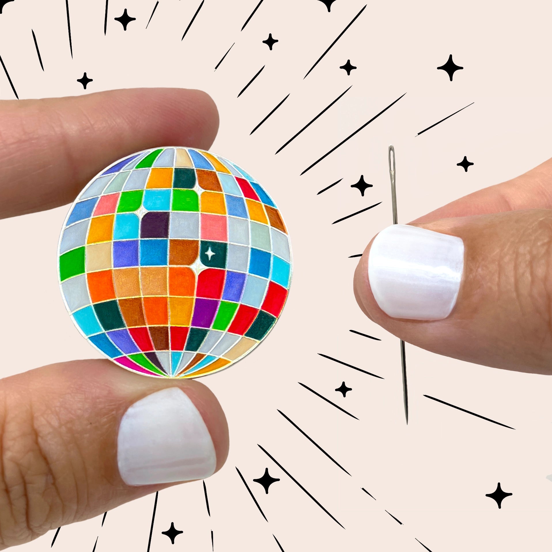Embroidery and Sage - Magnetic Needle Minder - Disco Ball