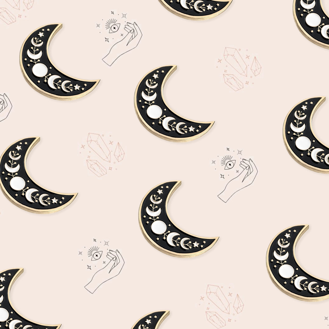 Embroidery and Sage - Magnetic Needle Minder - Moon and Stars