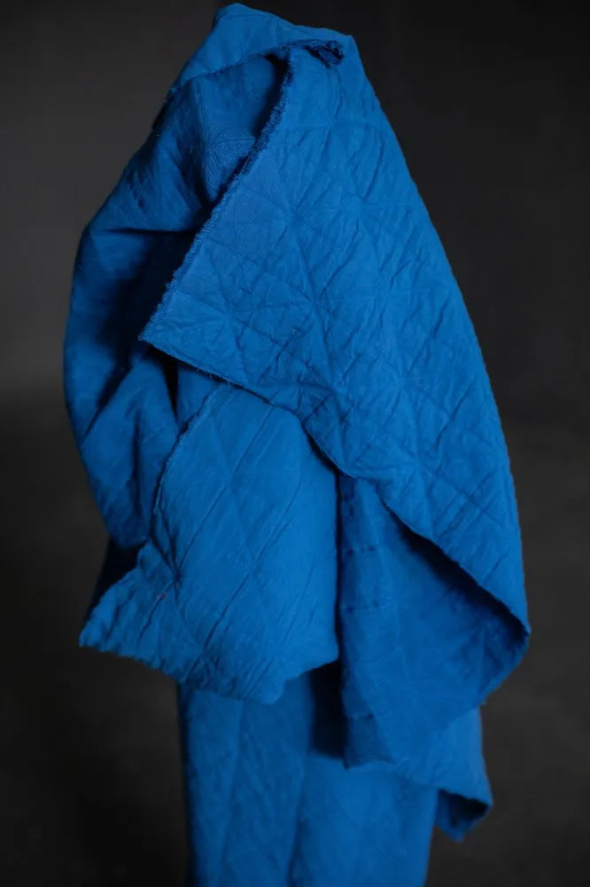 Merchant & Mills - Quilted Jacquard Cotton - Blue Pop