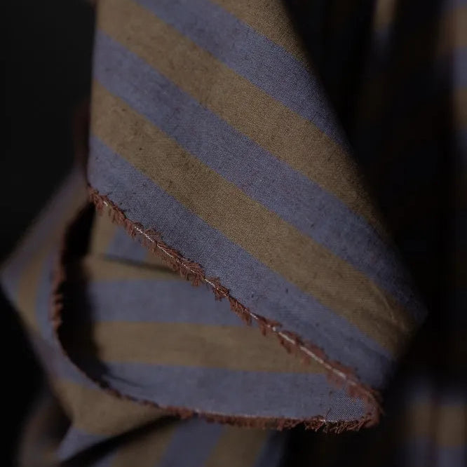 Merchant & Mills - Organic Cotton / Linen Stripe - Leafy Plum