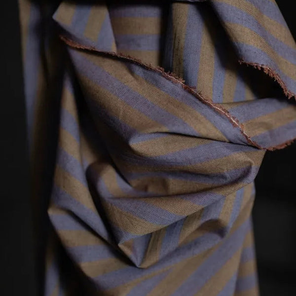 Merchant & Mills - Organic Cotton / Linen Stripe - Leafy Plum