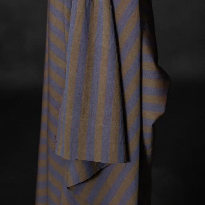 Merchant & Mills - Organic Cotton / Linen Stripe - Leafy Plum